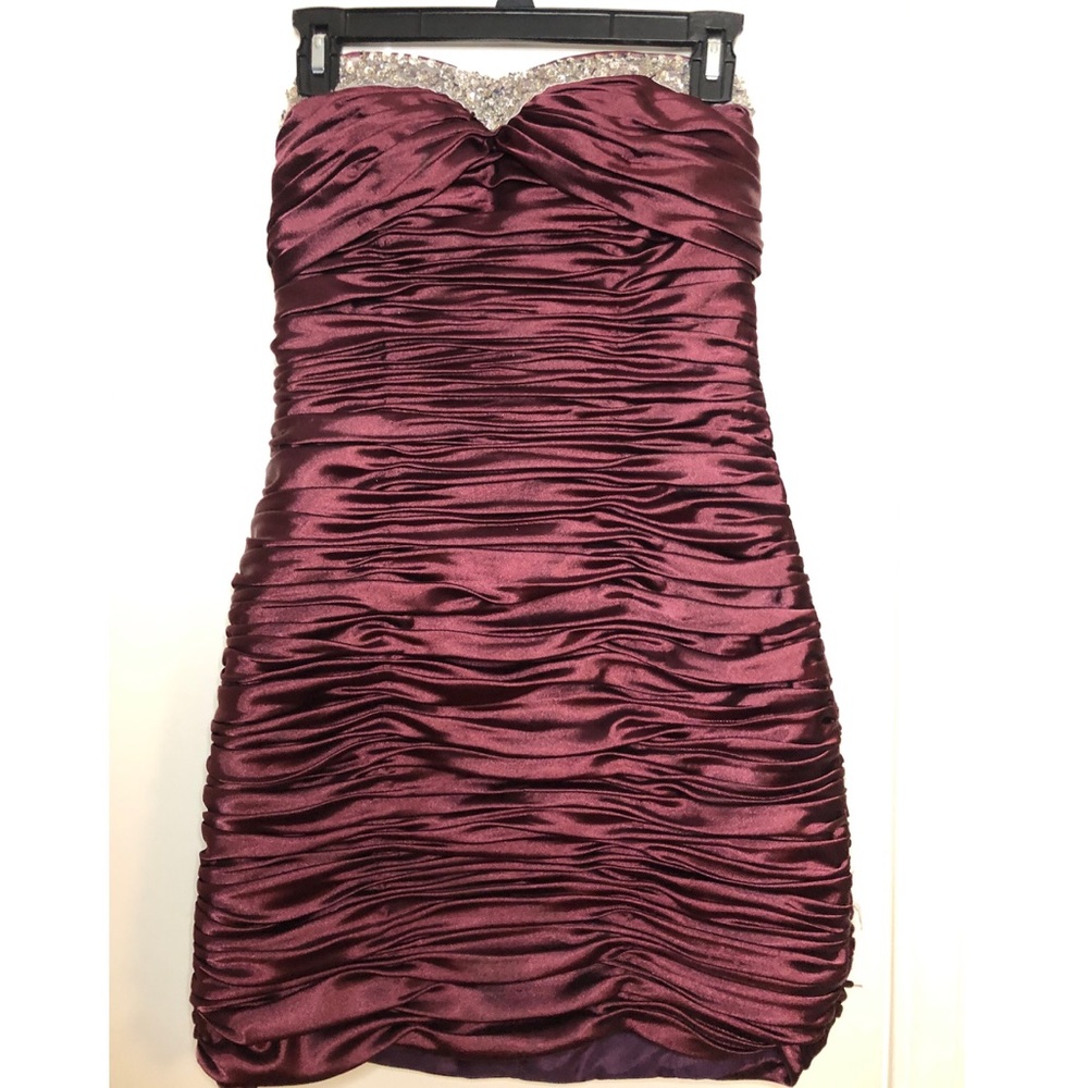Burgundy Ruched Dress